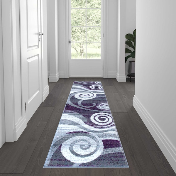 Flash Furniture Purple 2' x 7' Modern Swirl Pattern Area Rug OKR-RG1103-27-PU-GG - main